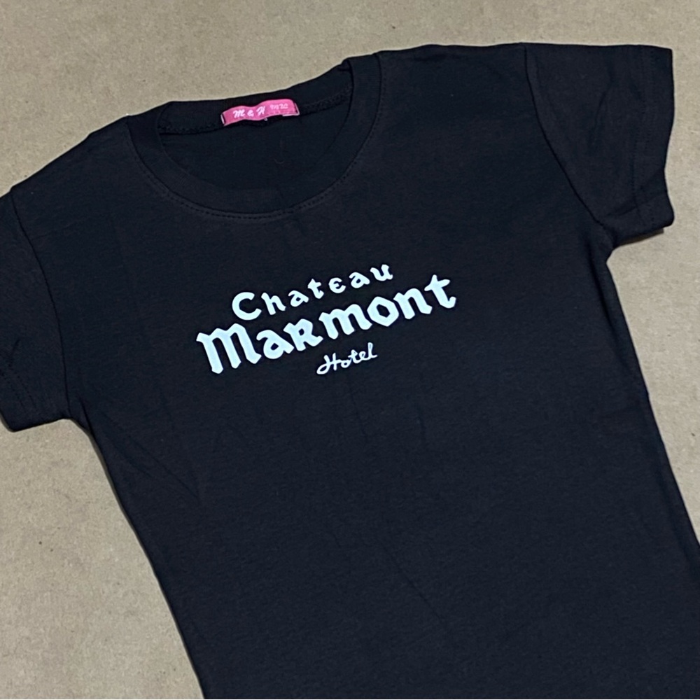 Chateau Marmont Hotel black baby tee - Picture 5 of 6